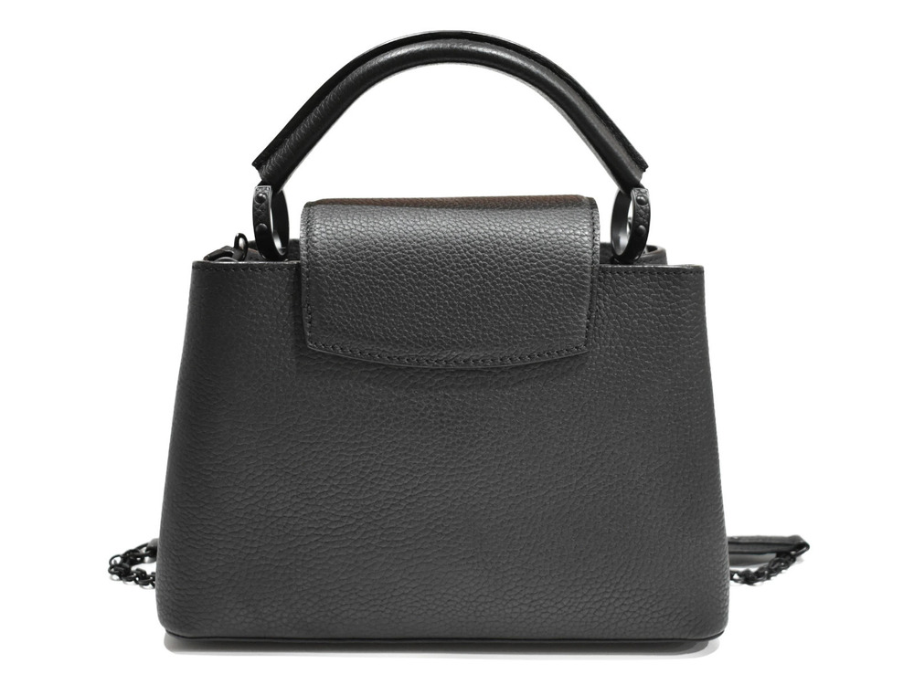 Louis Vuitton Black Bag Handbag Leather Shoulder  Body Capucines Taurillon